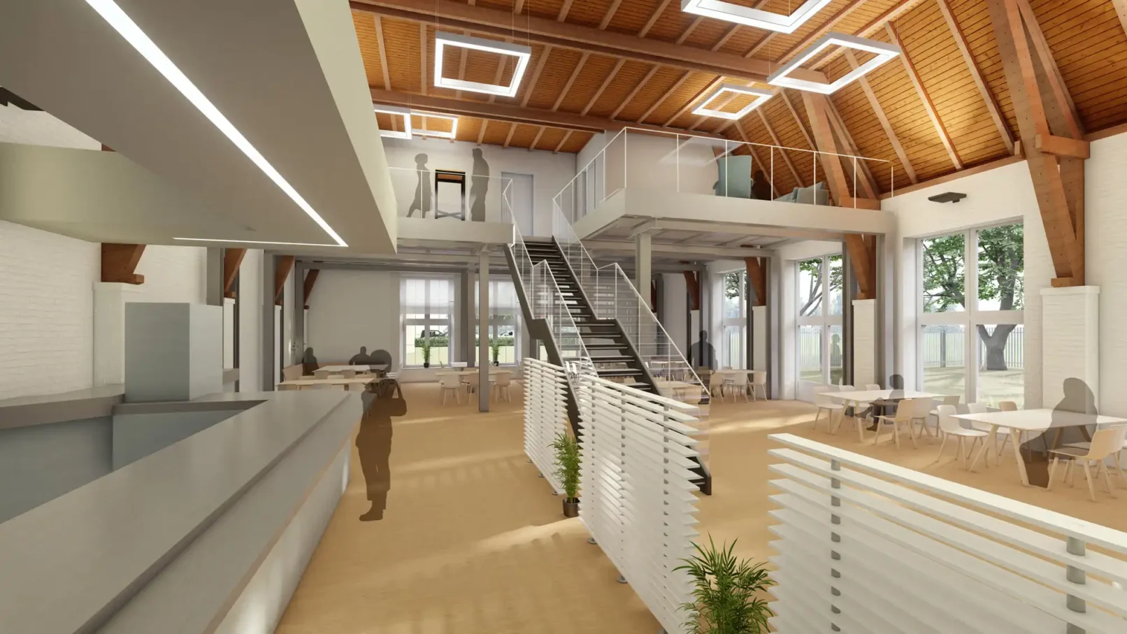 groepper architekten referenz industriebau 09 hela produktionshallen kantine rendering innenraum