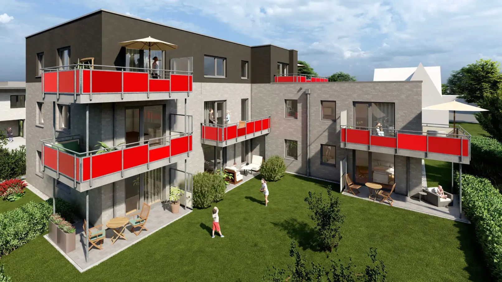 groepper architekten referenz wohnungsbau luebeck 03 meilenstein rendering visualisierung garten